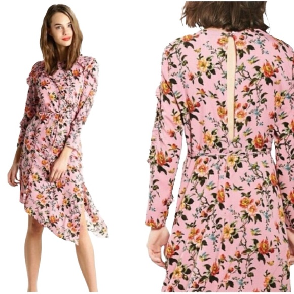 Topshop Dresses & Skirts - Topshop Pink Floral Midi Dress